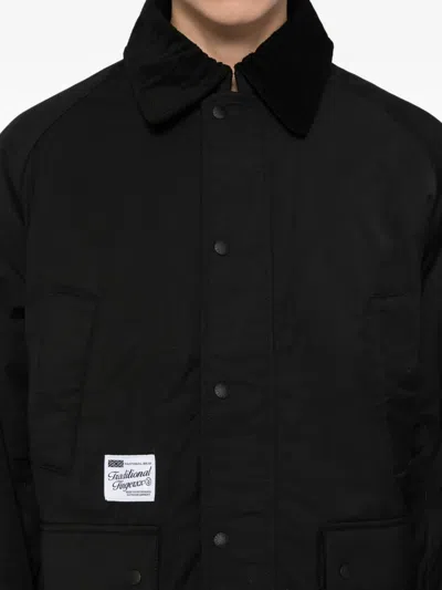 Fingercroxx Corduroy-collar Jacket In Black