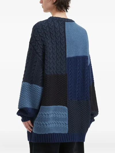 Aftermaths Patchwork Sweater In Blue
