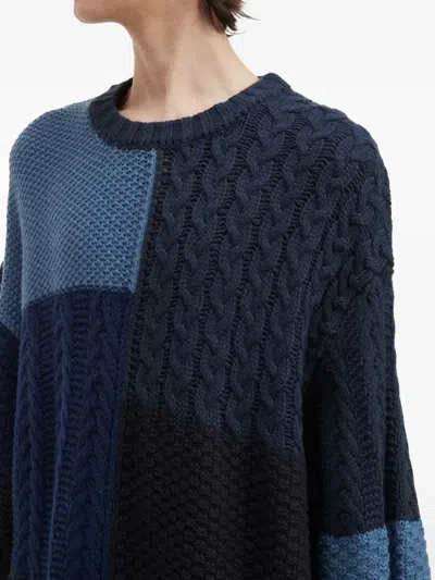 Aftermaths Patchwork Sweater In Blue