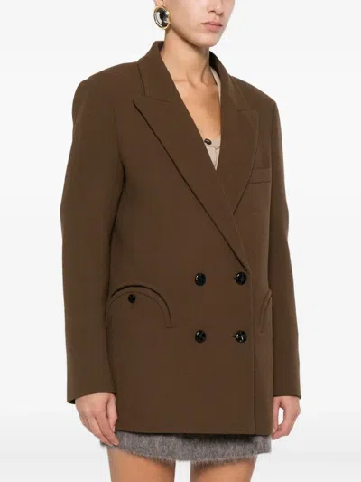Blazé Milano Long-sleeved Suit Jacket In Brown
