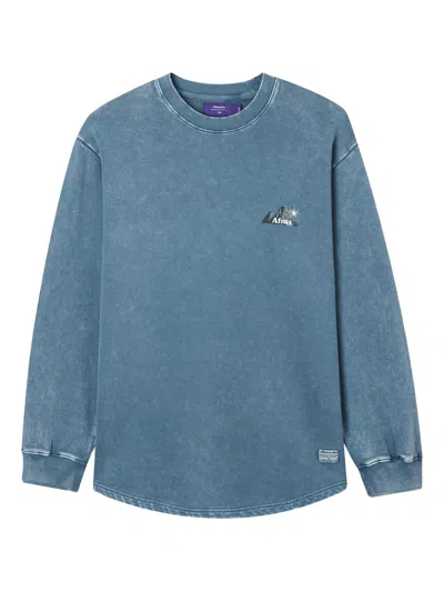 Aftermaths Logo-print Sweater In Blue