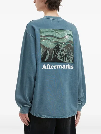 Aftermaths Logo-print Sweater In Blue