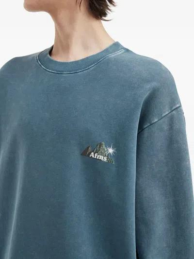 Aftermaths Logo-print Sweater In Blue