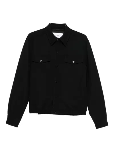 Lardini Button-front Shirt Jacket In Black