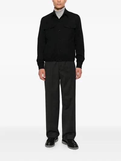 Lardini Button-front Shirt Jacket In Black