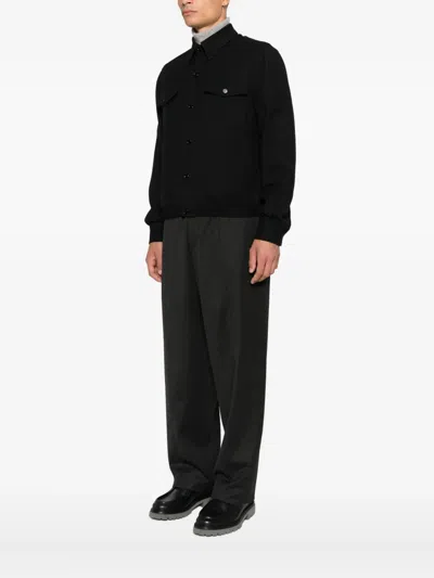 Lardini Button-front Shirt Jacket In Black