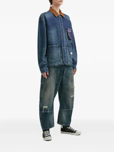 灯芯绒衣领牛仔夹克