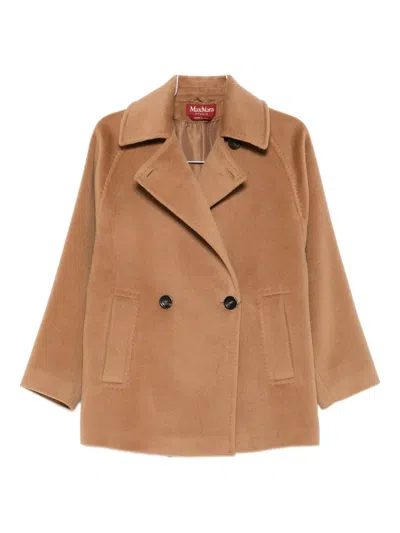 Max Mara Double-breasted Jacket In Brown