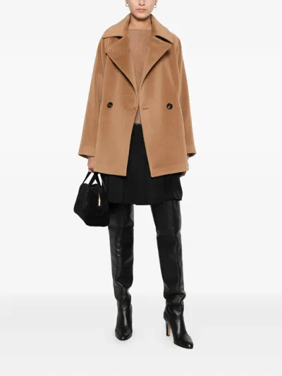 Max Mara Double-breasted Jacket In Brown