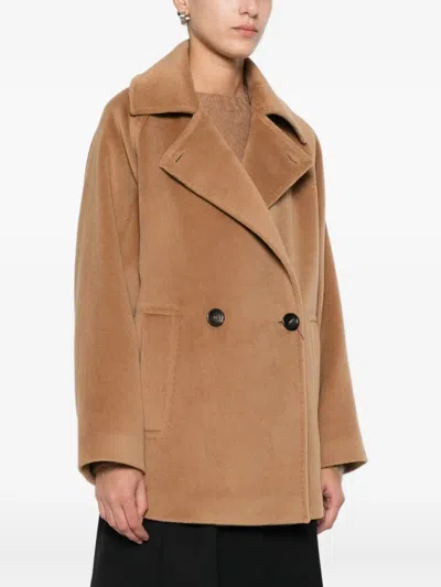 Max Mara Double-breasted Jacket In Brown