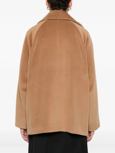 Max Mara Double-breasted Jacket In Brown