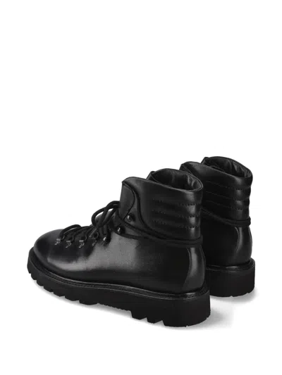 Premiata Lace-up Leather Boots In Black