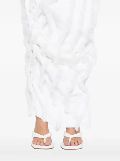 Jacquemus Ruffled Draped Maxi Dress In White