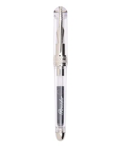Pineider Engraved Fountain Pen In White