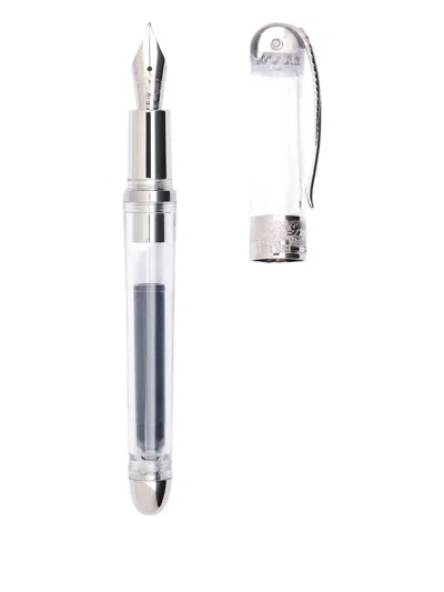 Pineider Engraved Fountain Pen In White