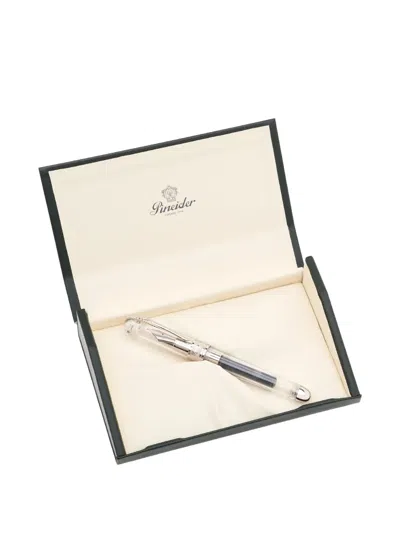 Pineider Engraved Fountain Pen In White