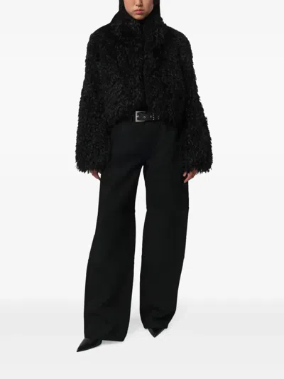 Apparis Ginette Shearling Jacket Noir In Black