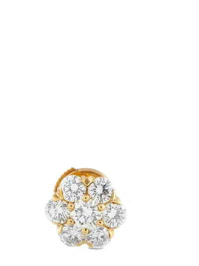 Pre-owned Van Cleef & Arpels 18k Yellow Gold Fleurette Diamond Earrings