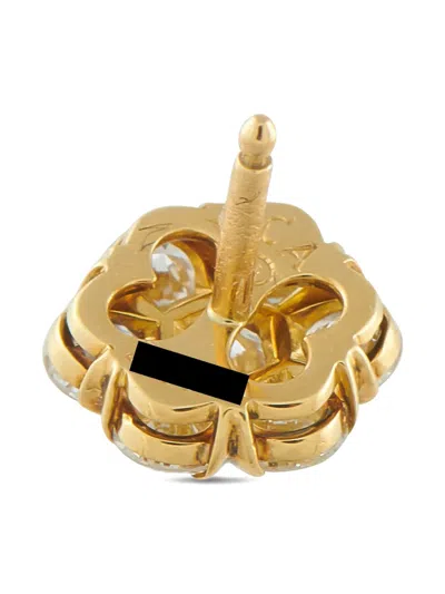 Pre-owned Van Cleef & Arpels 18k Yellow Gold Fleurette Diamond Earrings