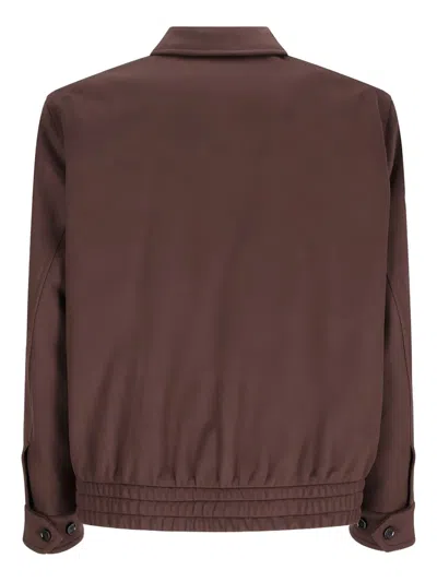 Lardini Cashmere And Wool Blouson In Brown