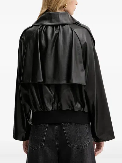 Silvian Heach Double-breasted Button Jacket In Black