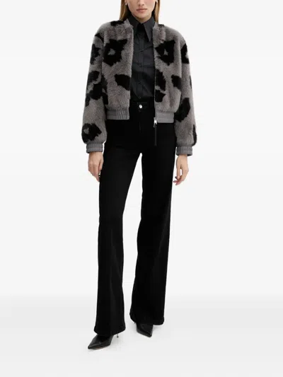 人造皮草拉链夹克