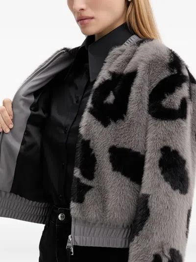 人造皮草拉链夹克