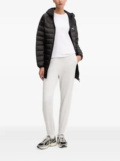 Puma Hooded Logo-detail Puffer Jacket In Black