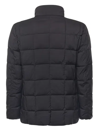 Fay Standing Collar Square Quilt Jacket In Black