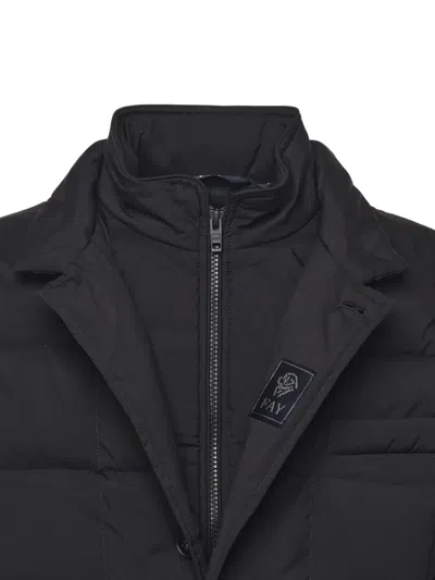 Fay Standing Collar Square Quilt Jacket In Black
