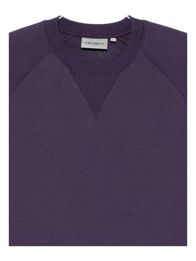 Carhartt Logo-embroidered Sweatshirt In Purple