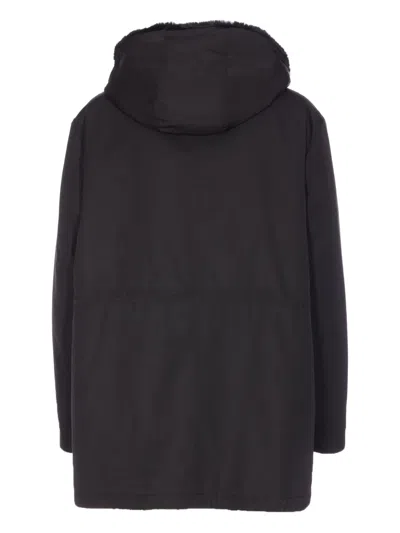 Lou Andrea Reversible Hooded Jacket In Black