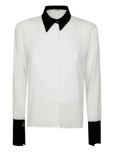 Patrizia Pepe Girl Contrast-trim Shirt In White