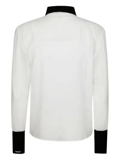 Patrizia Pepe Girl Contrast-trim Shirt In White