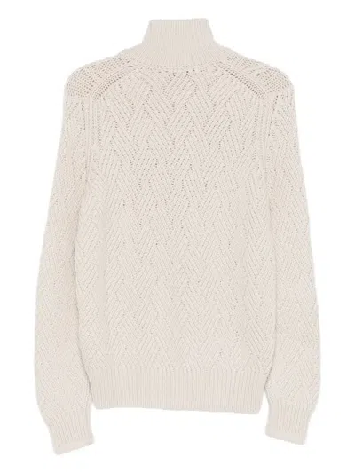 Barba Napoli Zip-up Cable-knit Cardigan In Brown