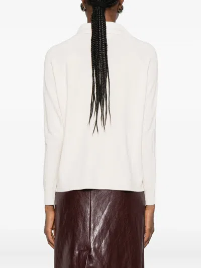 Solotre V-neck Collared Sweater In Neutral