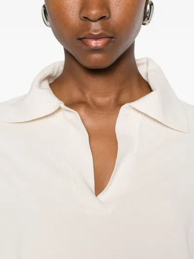 Solotre V-neck Collared Sweater In Neutral
