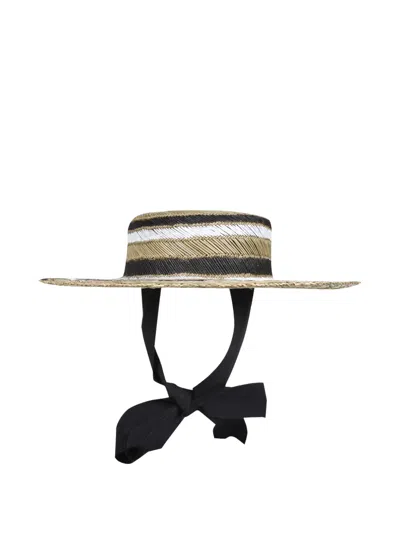 Yesey Striped Hat In Brown