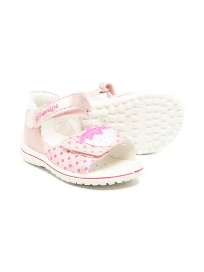 Primigi Polka-dot Appliqué Sandals In Pink
