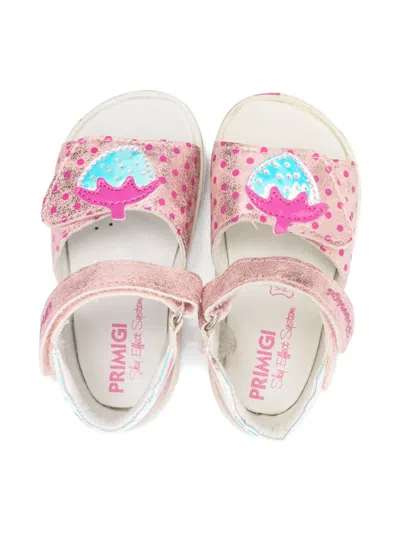 Primigi Polka-dot Appliqué Sandals In Pink