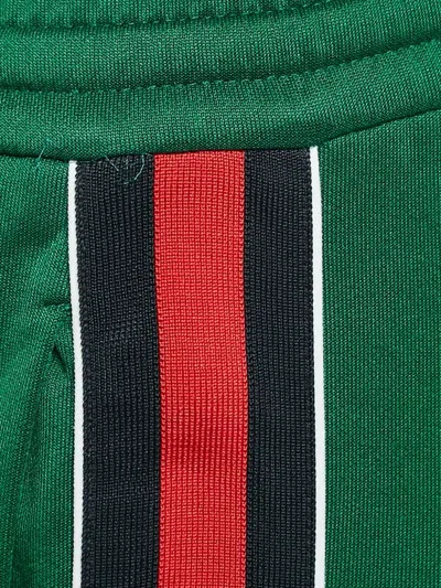 Pre-owned Gucci Web-stripe Jersey Pants In Green