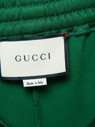 Pre-owned Gucci Web-stripe Jersey Pants In Green