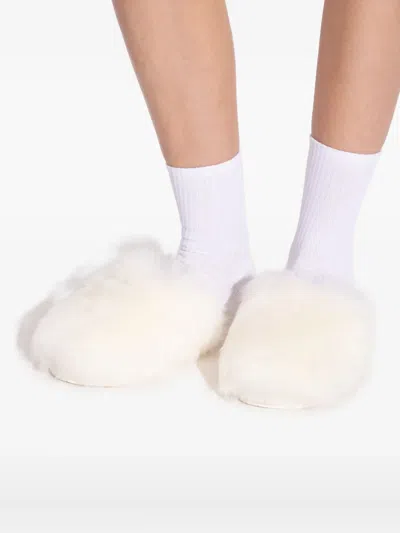 Ugg Fur-lined Slippers In White