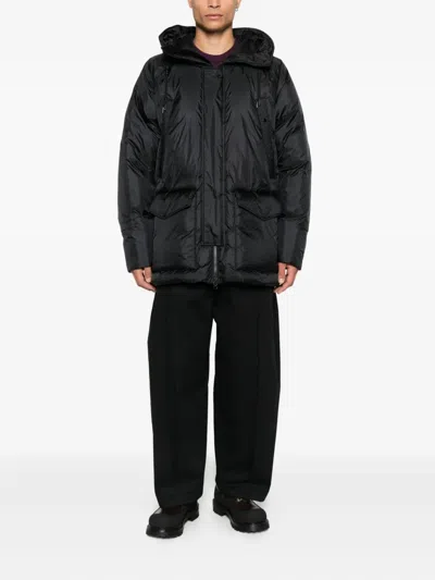 C.p. Company Hooded Down Jacket In Black
