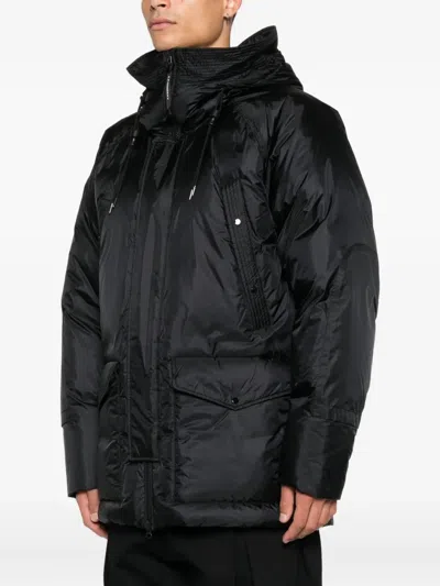 C.p. Company Hooded Down Jacket In Black