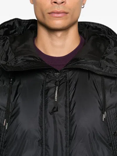 C.p. Company Hooded Down Jacket In Black