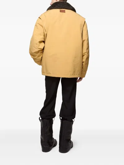 Acne Studios Shearling-collar Bomber Jacket In Neutral