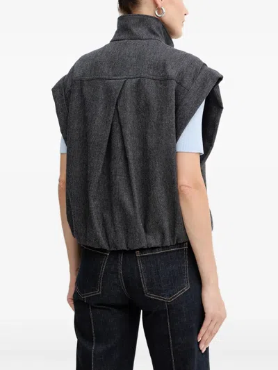 Hugo Boss Buttoned Chest-pocket Jacket In Gray