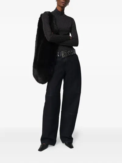 Apparis Colette Shaved Faux Mink Bag In Black