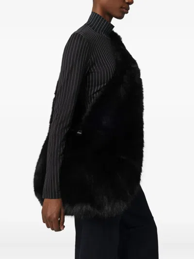 Apparis Colette Shaved Faux Mink Bag In Black